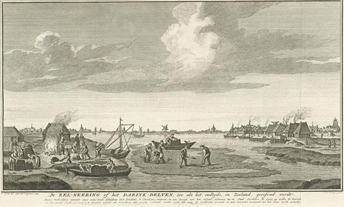 De Zel-Neering of Darink-Delven bij Zierikzee. Tekening van C.Pronk naar het Oude Schlderij.