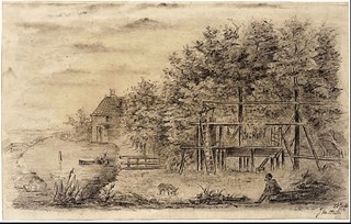 Zoutziederij Hoorn.Tekening van J.van Straten,1874, WFMuseum,