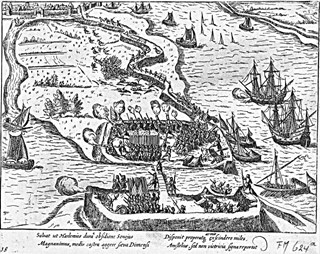 Slag op de Diemmerdijk in 1573. Ets van Frank Hogenberg (1549-1590), Rijksmuseum.