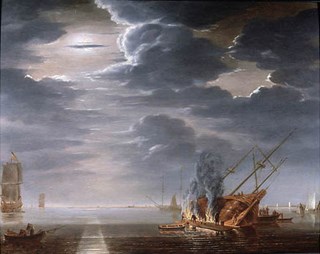 Het schip is omgetrokken voor breeuwen