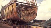 De spantenbouw-methode, uitgevoerd bij de replica van het VOC-schip Batavia te Lelystad.