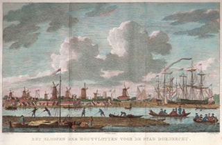 Het sloopen der houtvlotten voor de stad Dordrecht