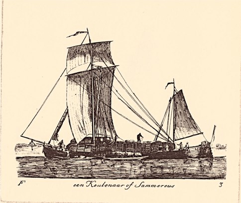De Keulenaar of Sammereus voor transport van hout over de grote rivieren