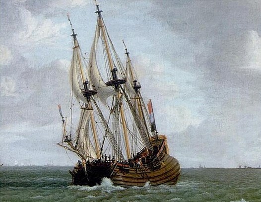 Het fluitschip in volle zee