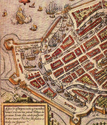 De havens van Hoorn. De kaart van Utenwael 1586.