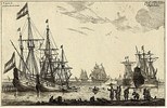 Twee fluitschepen een grote en kleine. Ets 1652 Rijksmuseum.