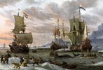 Fluiten op walvisvangst, Abraham Storck, 1654 - 1708. Rijksmuseum.