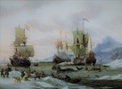 Walvisvangst in de Poolzee, Abraham Storck, 1654 - 1708.RM