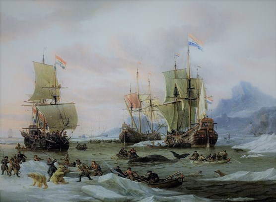 Walvisvangst in de Poolzee, Abraham Storck, 1654 - 1708.RM