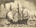 Viermaster karveel verlaat de haven, Frans Huys, 1561 - 1565. Rijksmuseum