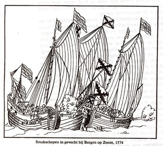 Smakken in gevecht in 1564 bij Berg of Zoom