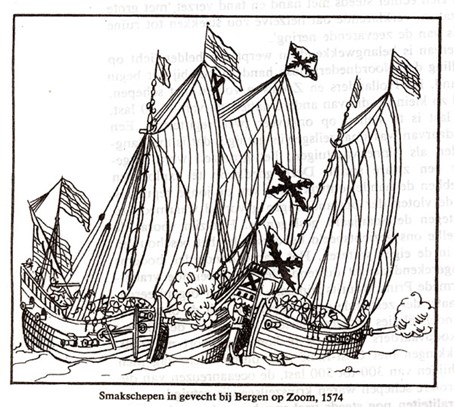 Smakken in gevecht in 1564 bij Berg of Zoom
