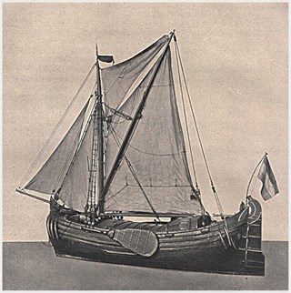Het model Hektjalk  “De Koopmans Welvaren”. 1818. NHSM, Amsterdam,1943.