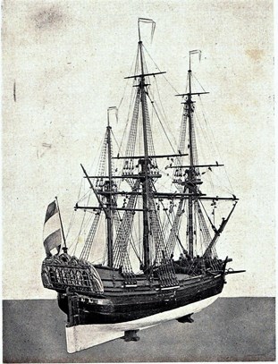 Bootschip uit de tweede helft van 18e eeuw.