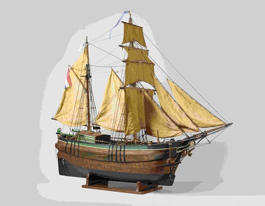 Model van het kofschip Afien Smit, anoniem, 1854. Rijksmuseum.
