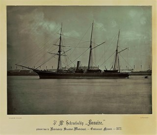 Zr Ms Schroefstoomschip 4de klasse Bonaire, Foto Ed. Radermacher, 1877.Rijksmuseum.