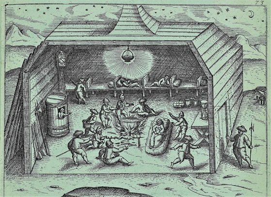 Binnen in het Behouden Huys, 1596-1597.anoiem,naar Gerrit de Veer,1598.Rijksmuseum