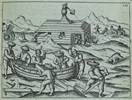 Timmerwerk aan de sloep,1597,anoniem, naar Gerrit de Veer,1598.Rijksmuseum.
