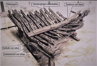 Deel van een wrak van graanschip