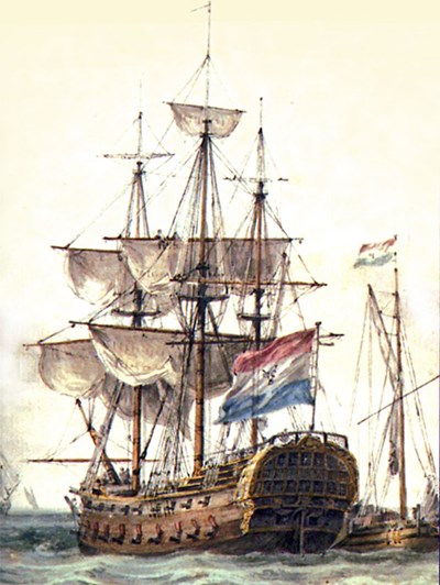 VOC-schip van ca.1765 van het type Vrouwe Jacoba